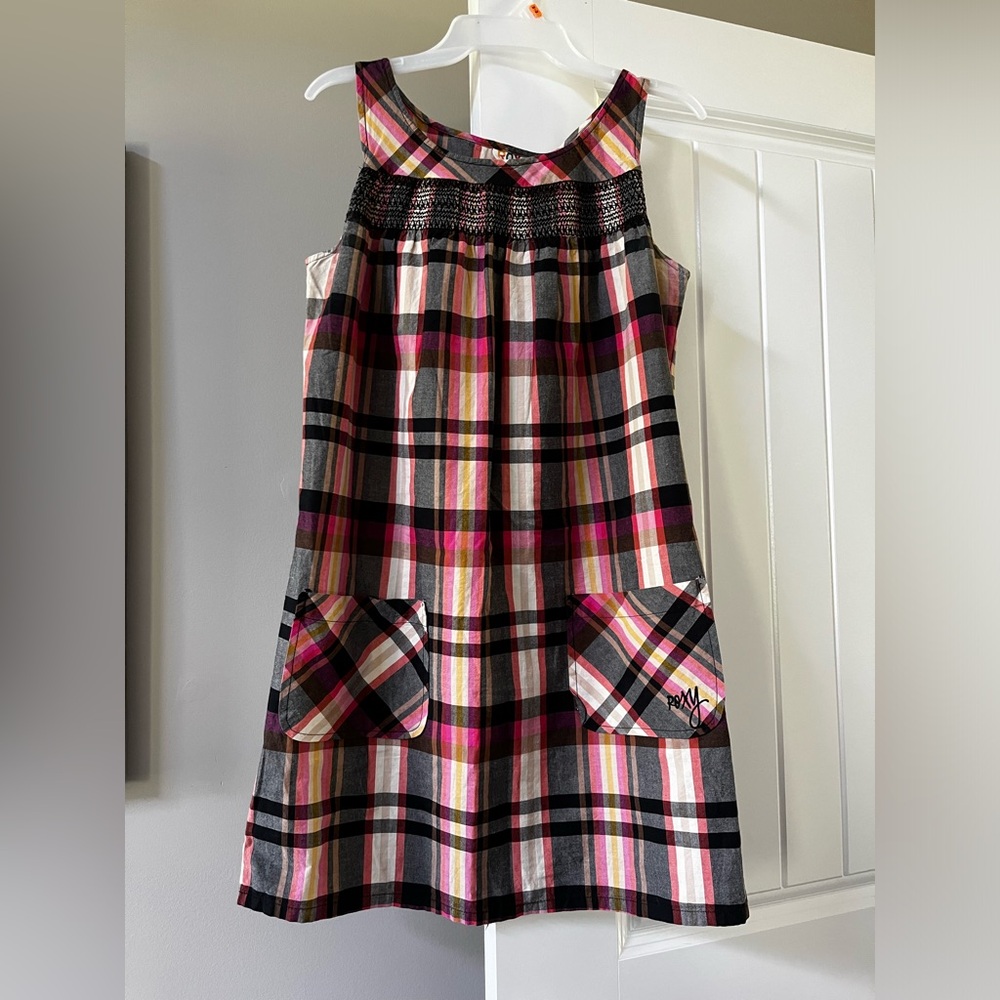 Roxy plaid dress with pockets